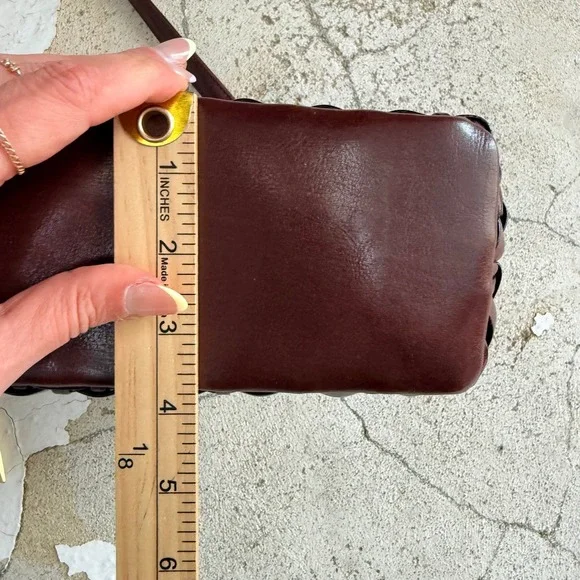 Vtg 90s Woven Shoulder Bag Baguette Purse Minimalist Nine West Faux Leather - Picture 6 of 9